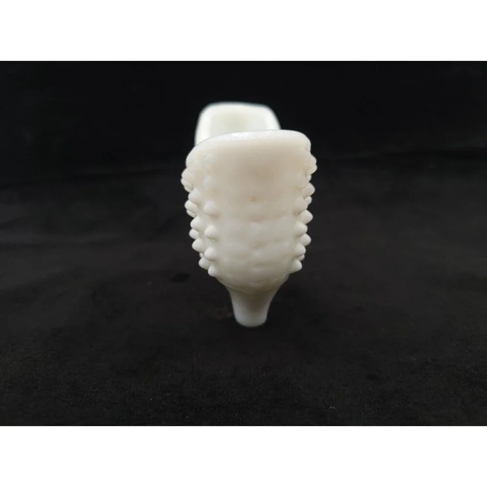 Fenton Hobnail Milk White Glass Shoe Boot Slipper Vintage - Cat‎ Head